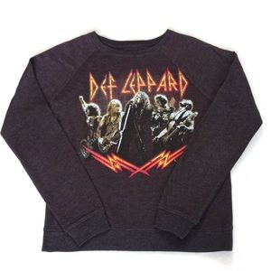 Def Leppard Band Brown Long Sleeve Concert Sweatshirt (Vintage Style) XS
